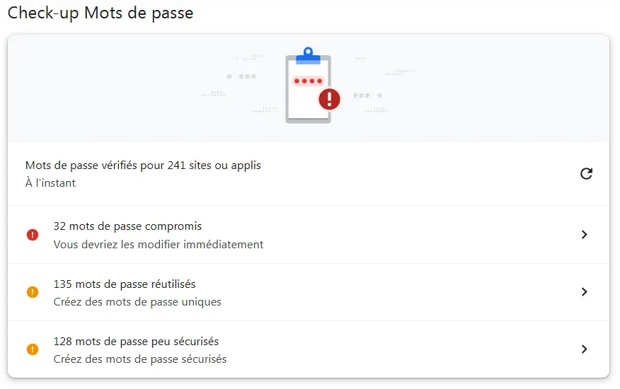 Capture ecran Google Chrome analyse sécurité